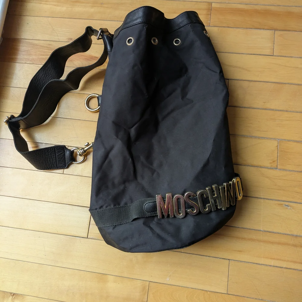 Moschino Black Tote with Gold Lettering - Picture 2 of 4